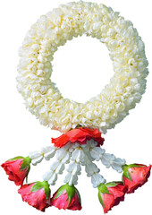 jasmine garland symbol of Mothers day in thailand.