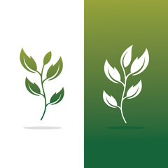 leaf logo design, plant, green tree, vector, illustration green design