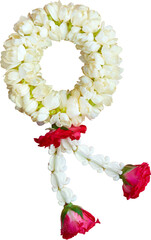 jasmine garland symbol of Mothers day in thailand.