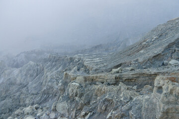 The View around mount Ijen crater in Banyuwangi, East Java, Indonesia.
