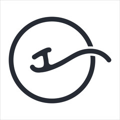 Handwritten Signature Logo for Initial S with circle frame