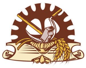 hammer sickle wheat mechanical gear cog