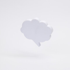 Empty plastic speech bubble isolated on white background