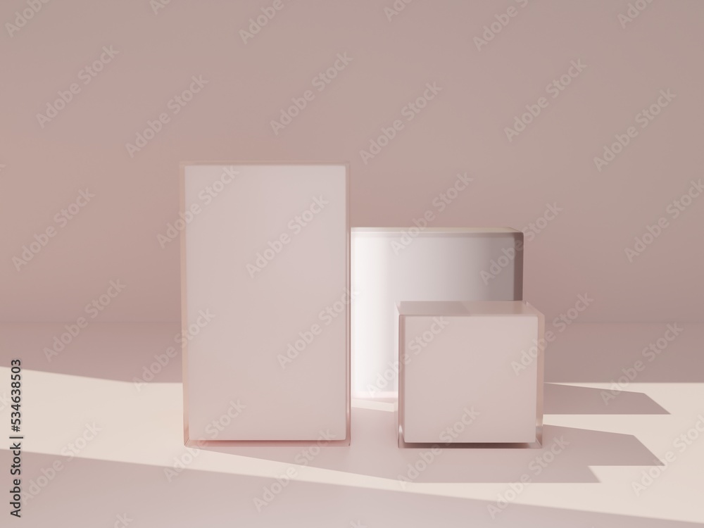 Poster 3d rendering. Abstract geometry shape background. podium minimalist mock up scene. 