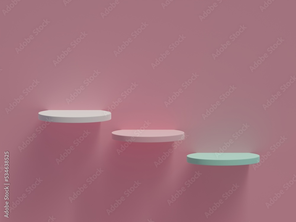 Aufkleber 3d rendering. Abstract geometry shape background. podium minimalist mock up scene. 