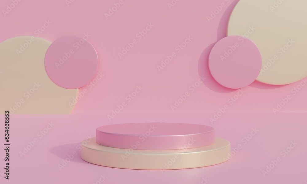 Poster 3d rendering. Abstract geometry shape background. podium minimalist mock up scene. 