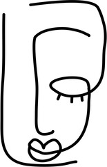 boho- modern- abstract- art- vector- line- drawing- pattern- scandinavian- continuous- face- woman- bohemian style- wall art- vintage- minimalist- outline- print- doodle- hand drawn
