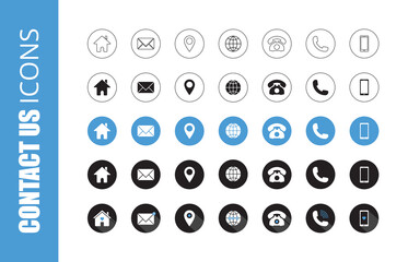 Contact As Flat Icon Solid style, isolated, easy to change color and size,5 styles Information Icon Collection For Business Cards And Flyers,all are 35 icons.