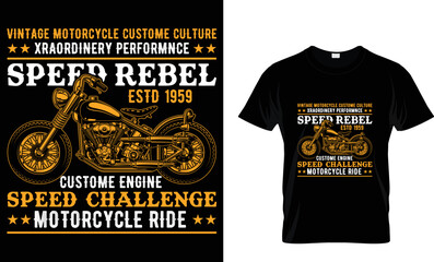 VINTAGE MOTORCYCLE CUSTOME CULTURE ...T SHIRT DESIGN TAMPLETE.