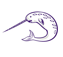 narwhal whales and bacon © Redwater Vectors