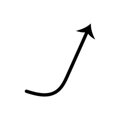 Hand Arrow Pointing Direction Line Icon. Simple Doodle Stroke Arrow Vector.