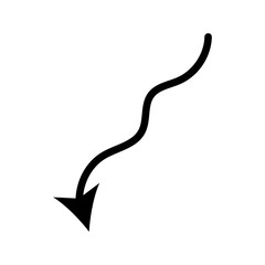 Hand Arrow Pointing Direction Line Icon. Simple Doodle Stroke Arrow Vector.