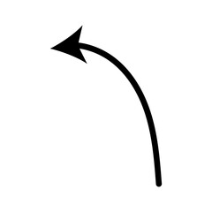 Hand Arrow Pointing Direction Line Icon. Simple Doodle Stroke Arrow Vector.