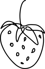 berry fruit in continuous line art drawing style. Black line sketch on white background. Vector illustration