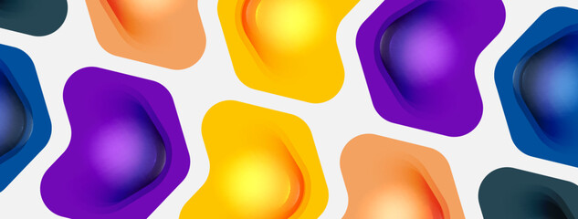 Color arrow shapes on white backdrop. Minimal geometric abstract background. Vector illustration for wallpaper banner background or landing page