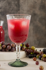 Natural grape juice in a glass