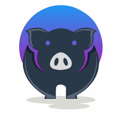 inspirational pig logo vector design