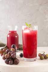 Natural grape juice in a glass