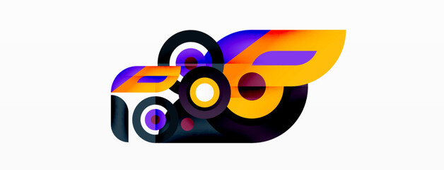 Rings and circles geometric abstract background for wallpaper, banner, backdrop