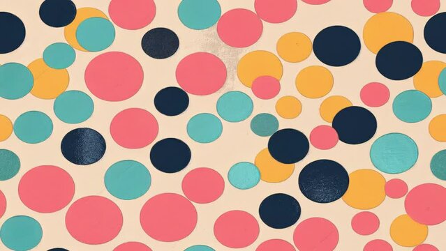 Collage contemporary orange floral and polka dot shapes seamless looping animation set. Modern exotic design for paper, cover, fabric, interior decor and other users.