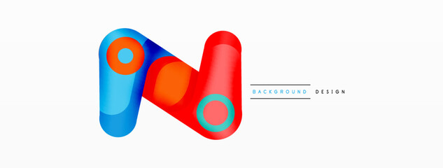 Modern stylish geometric background. Abstract round shapes composition for wallpaper, banner, background or landing