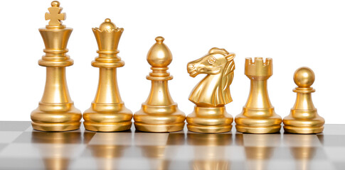 Set of chess pieces, chessboard game.