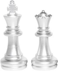 king and queen chess on a chessboard.