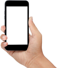 Hand showing blank smartphone screen.