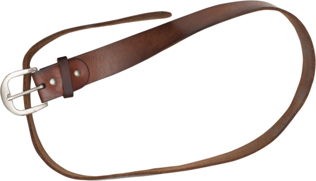 Brown leather belt.