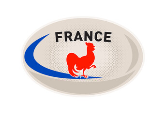 Rugby Ball France French Rooster cockerel