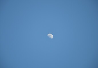 moon in the blue sky