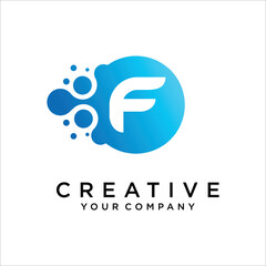 Dots Letter E Logo Design Vector Template