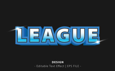 League text effect template with bold font concept use for business brand, title, headline and logo. Vector illustration