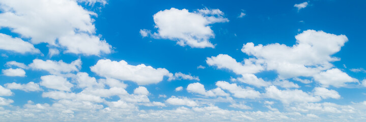 Panoramic of Beautiful cloud in blue sky.