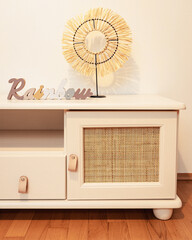 Boho rtv with rattan diy project