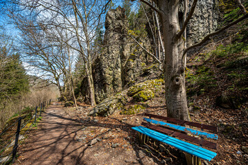 Hiking in the nature reserve Hölle in Bavaria