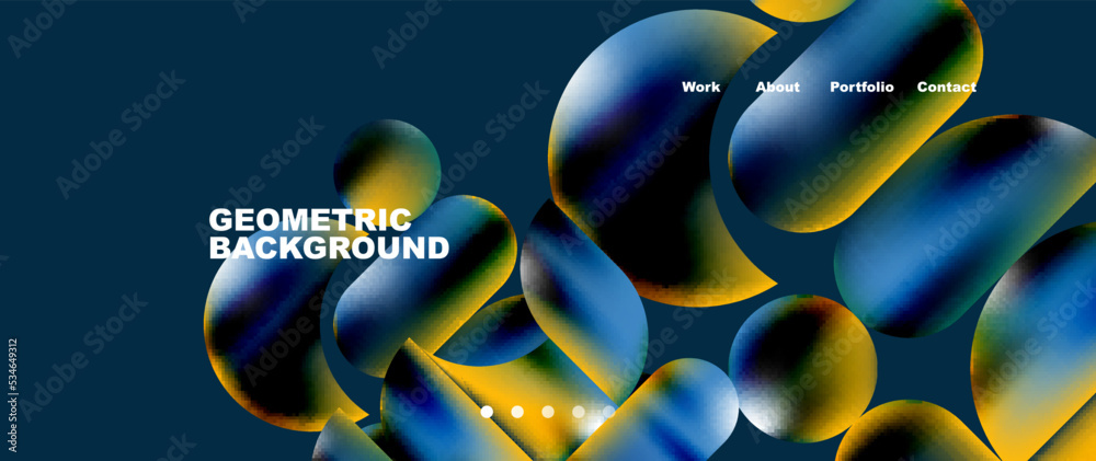 Poster colorful metallic geometric shapes minimal abstract background