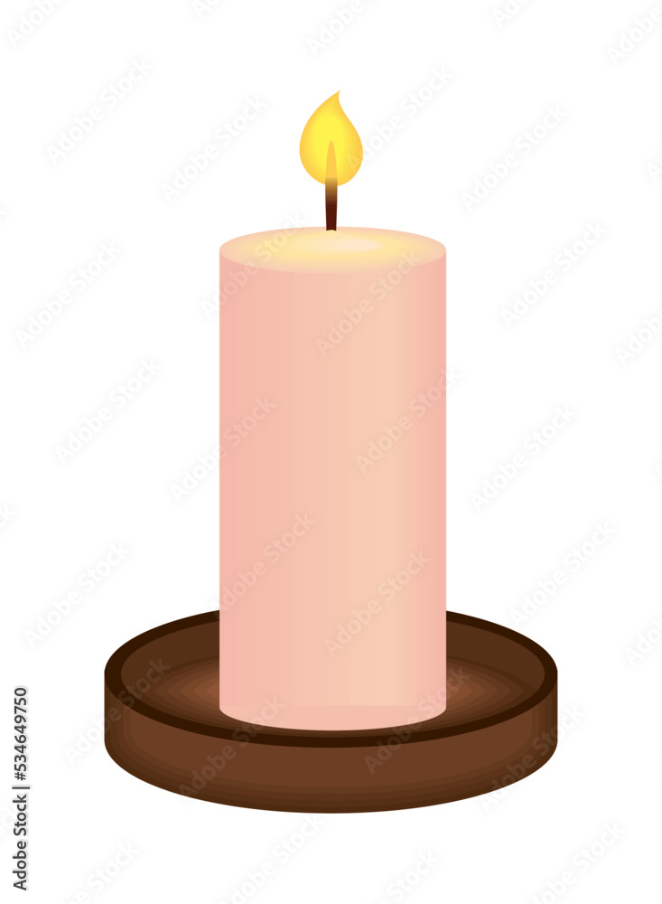 Wall mural burning candle icon