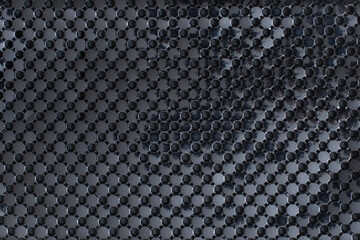 Black texture background hexagon. Black hexagonal background.