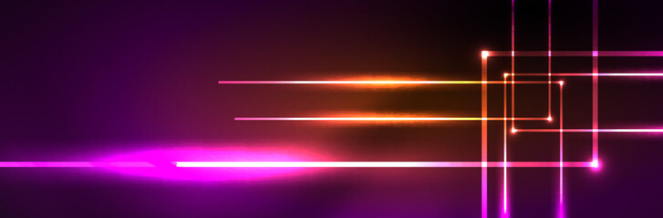 Neon glowing fluid wave lines, magic energy space light concept. Vector illustration for wallpaper, banner, background, leaflet, catalog, cover, flyer