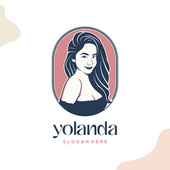 Beautiful sexy woman luxury logo template