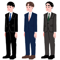 色々なスーツ姿の男性のイラスト