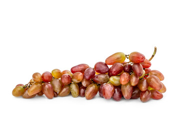 Bunch of grapes on a white background.