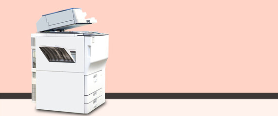 Photocopier printer, Close up the copier or photocopy machine office equipment workplace for scanner or scanning document and printing or copy paper duplicate and Xerox.