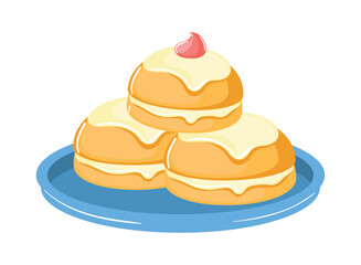 sweet donuts with cream