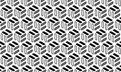 Seamless boxes repeating pattern black and white. Vector illustration.