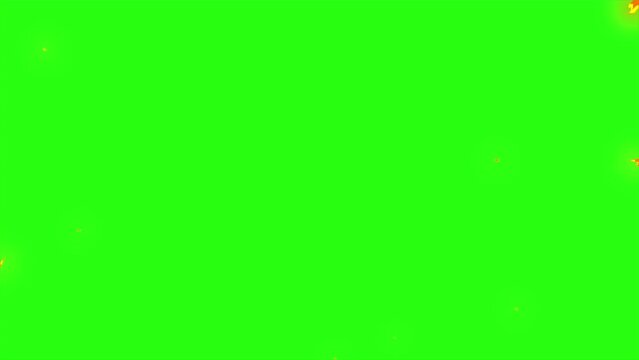 Loop animation fire on green screen background