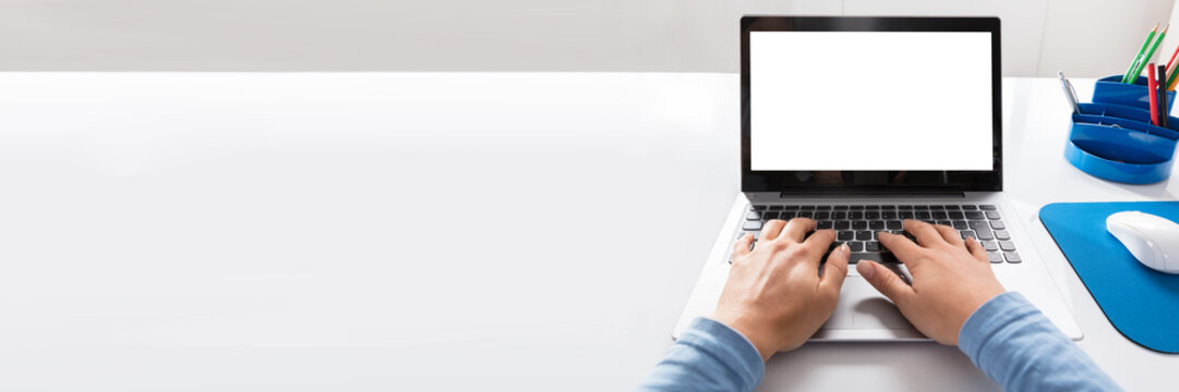 Woman Working On Laptop