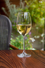 Served table set at summer terrace cafe