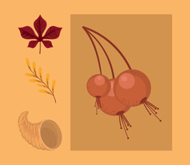 thanksgiving autumn season, icon